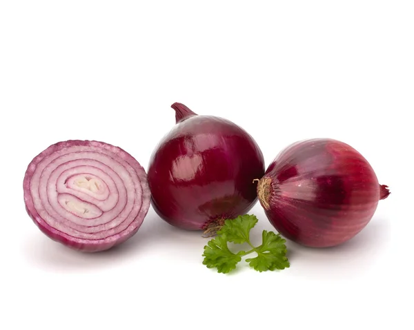 Red sliced onion and fresh parsley still life — Stock Photo, Image