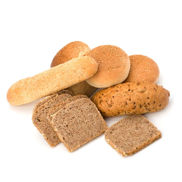 Bread loafs and buns variety — Stock Photo, Image