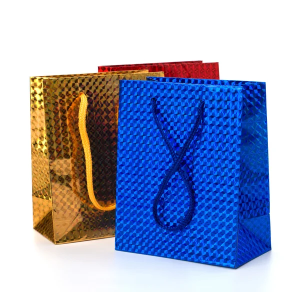 Glossy festive gift bags — Stock Photo, Image