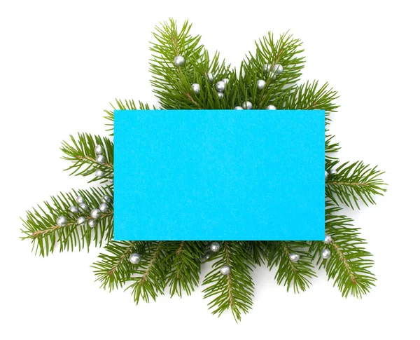 Decoración de Navidad con tarjeta de felicitación — Foto de Stock