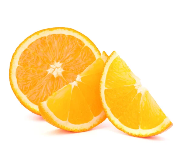 Orange fruit half and two segments or cantles — Stock Photo, Image