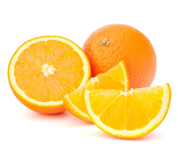 Whole orange fruit and his segments or cantles — Stock Photo, Image