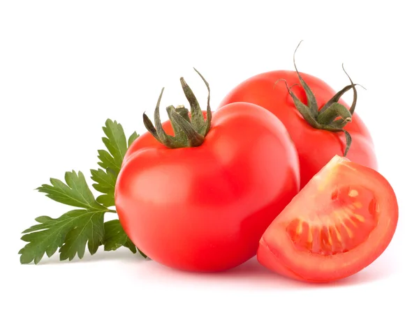 Légumes de tomates et feuilles de persil nature morte — Photo