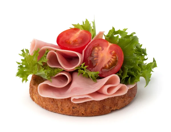 건강 한 야채와 훈제 햄 샌드위치 — 스톡 사진