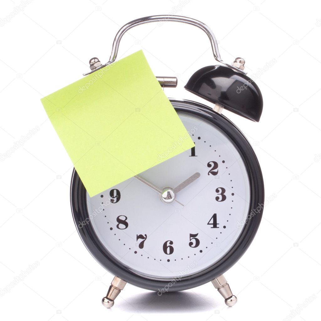 Alarm clock with sticky paper