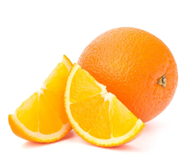 Whole orange fruit and his segments or cantles — Stock Photo, Image