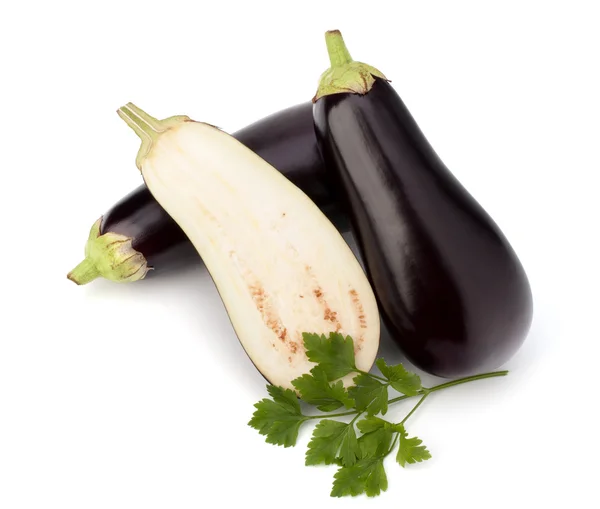 अंडीप्लांट किंवा aubergine आणि पार्स्ली पाने — स्टॉक फोटो, इमेज