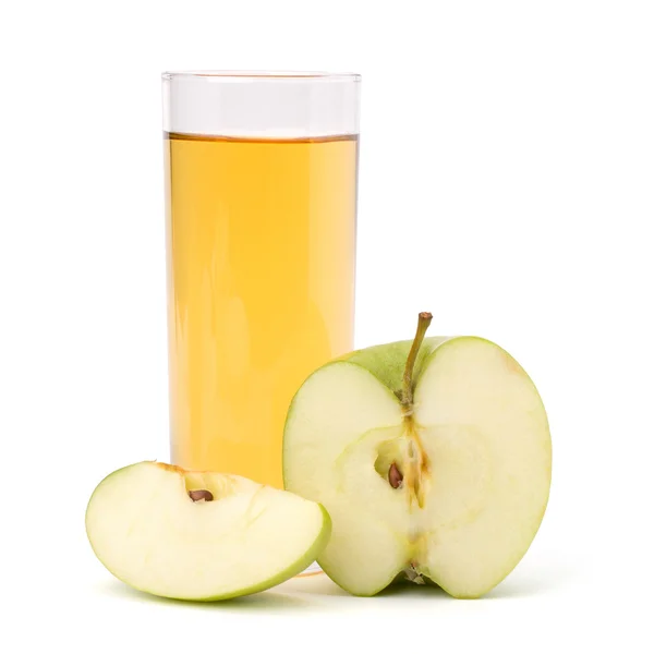 Apfelsaft im Glas und Apfel — Stockfoto