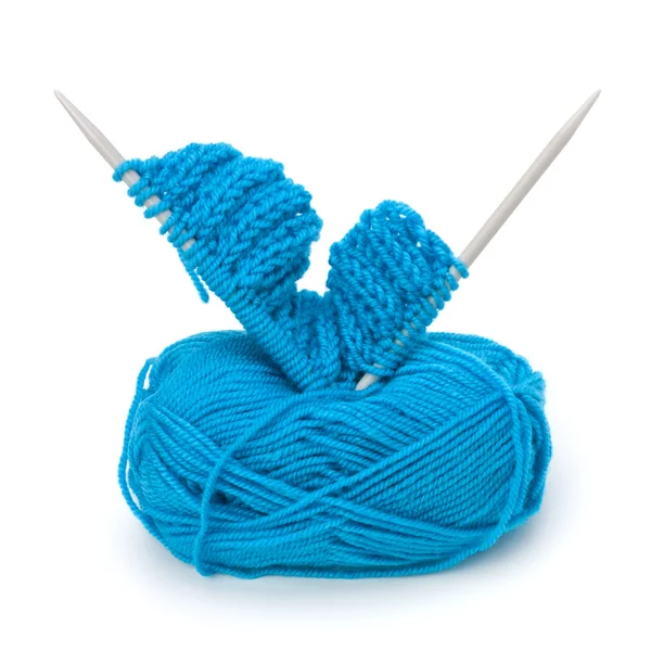 Woollen thread and knitting needle. Needlework accessories. — Stock Photo, Image