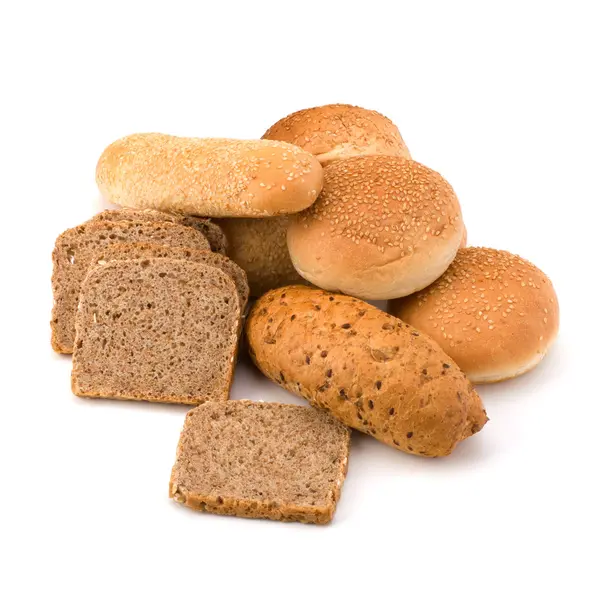 Bread loafs and buns variety — Stock Photo, Image