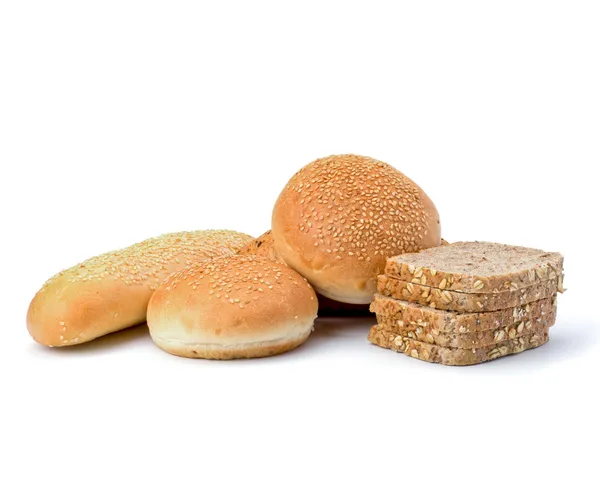 Bread loafs and buns variety — Stock Photo, Image