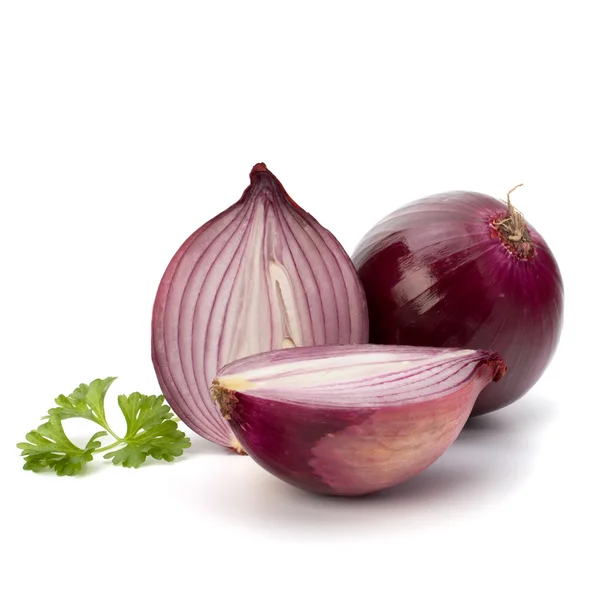 Red sliced onion and fresh parsley still life — Stock Photo, Image