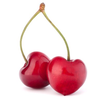 iki kalp kiraz çilek şeklinde