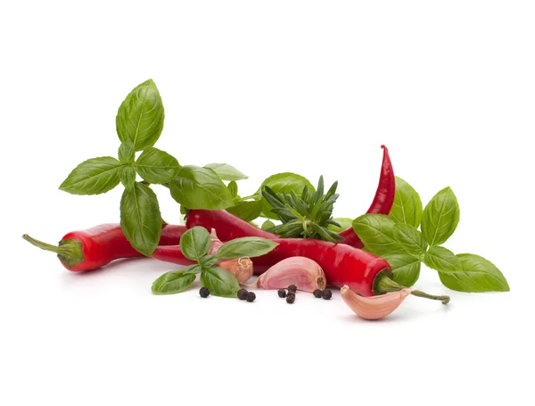 Chili peper en smaakstof kruiden — Stockfoto