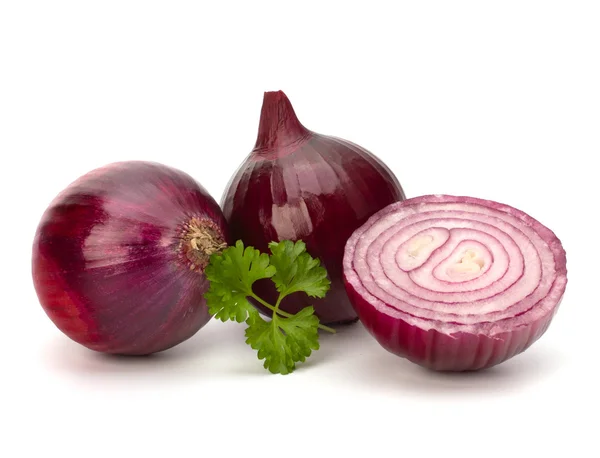 Red sliced onion and fresh parsley still life — Stock Photo, Image