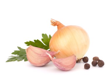 Onion and garlic clove