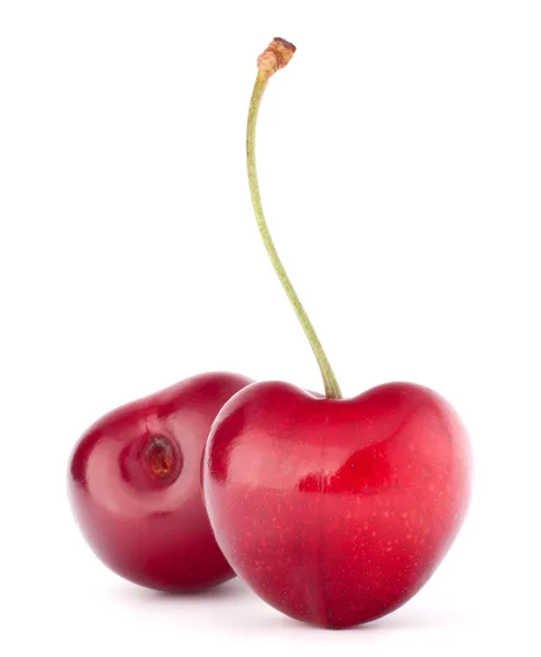 Dos bayas de cereza en forma de corazón — Foto de Stock