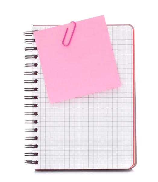 Cuaderno en blanco con papel de aviso —  Fotos de Stock