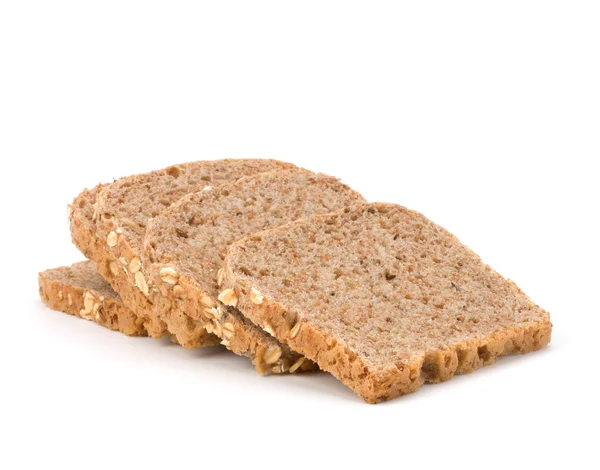 Fatias de pão de farelo saudáveis com aveia enrolada — Fotografia de Stock