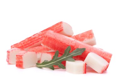 Yengeç grup ve rucola yaprak yapışıyor