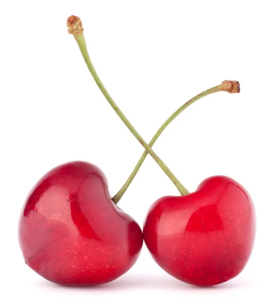 두 개의 심장 모양 체리 열매 — 스톡 사진