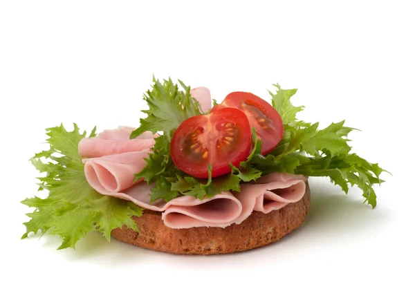 Healthy sandwich with vegetable and smoked ham — Stock Photo, Image