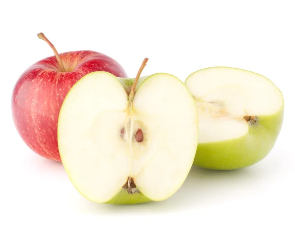 Красное и зеленое яблоко — стоковое фото