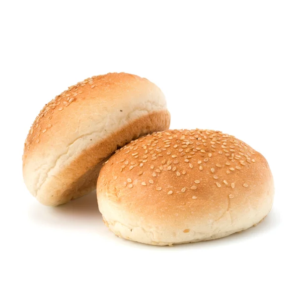 Round sandwich bun with sesame seeds — Stock Photo, Image