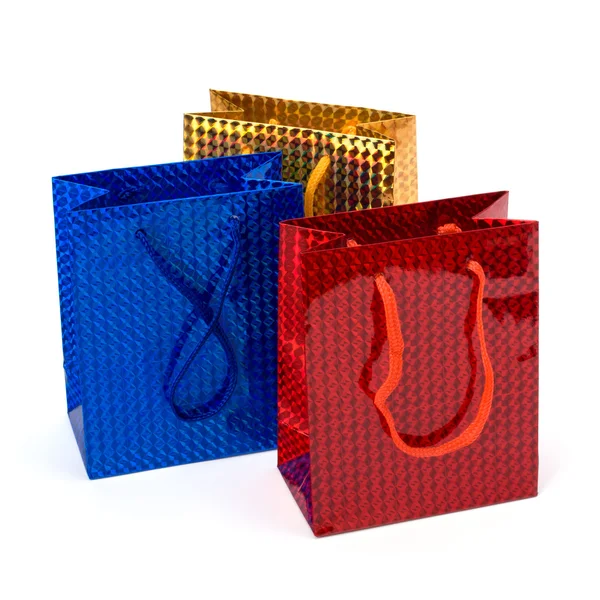 Glossy festive gift bags Royalty Free Stock Images