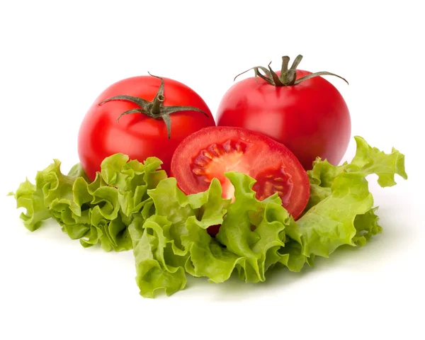 Ensalada de tomate, pepino y lechuga — Foto de Stock