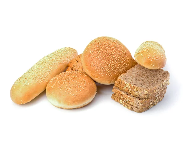 Bread loafs and buns variety — Stock Photo, Image