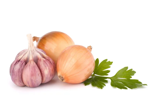 Onion and garlic clove — Stok fotoğraf