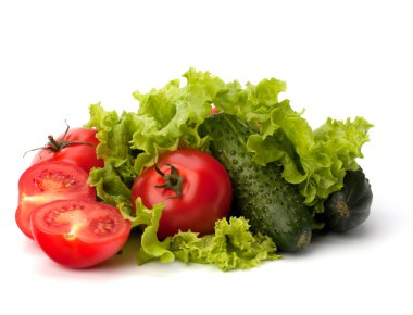 domates, salatalık sebze ve marul salatası