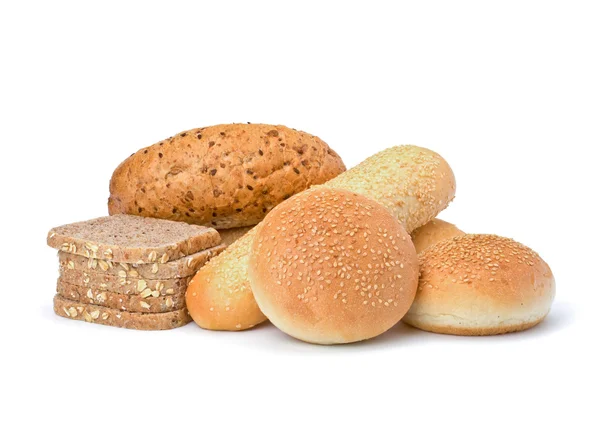 Bread loafs and buns variety — Stock Photo, Image