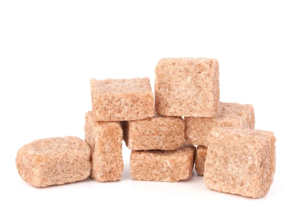 Lump brown cane sugar cubes — Stock Photo, Image