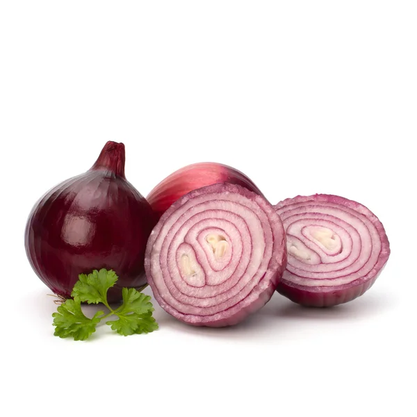 Red sliced onion and fresh parsley still life — Stock Photo, Image