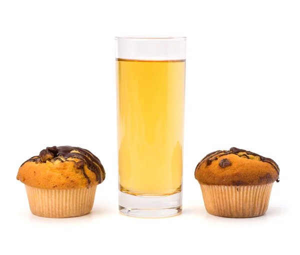 Muffin und Fruchtsaft — Stockfoto