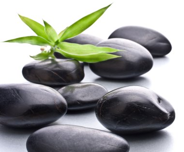 Zen çakıl taşları. Taş kaplıca ve sağlık konsepti.