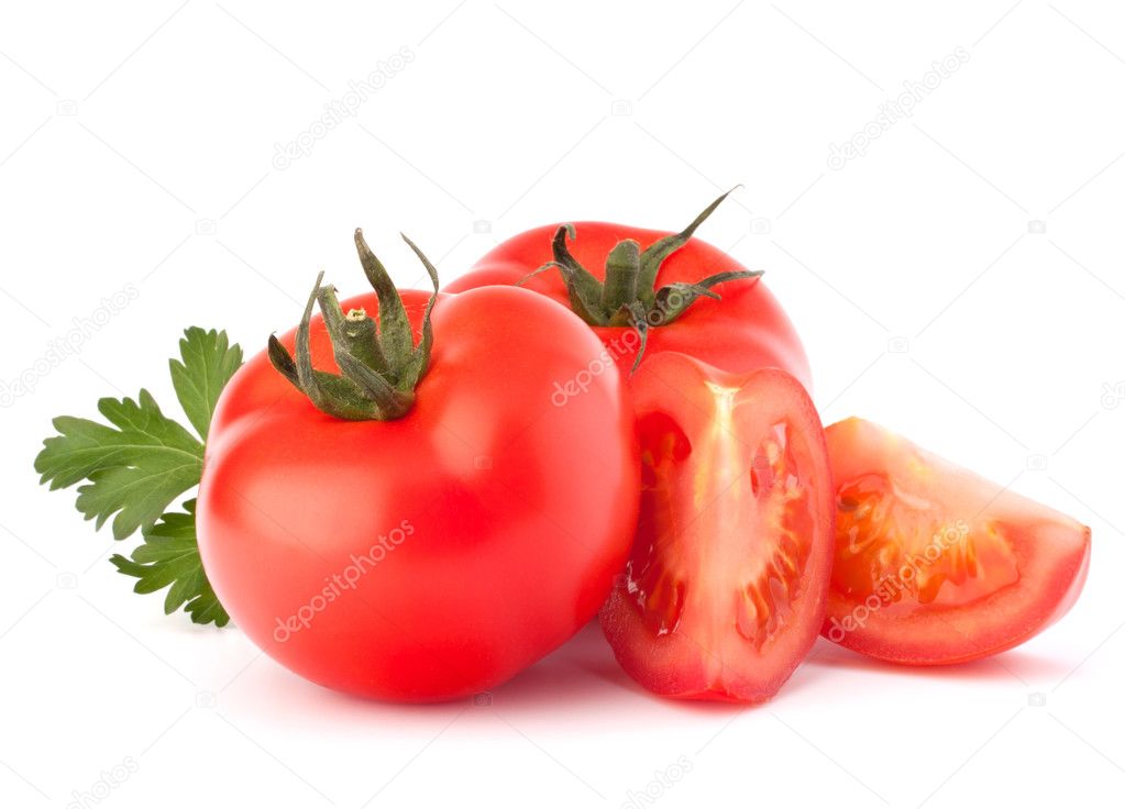 Tomato vegetables and parsley leaves still life