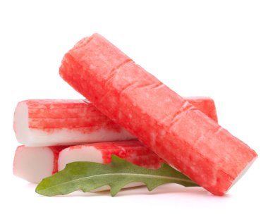 Yengeç grup ve rucola yaprak yapışıyor