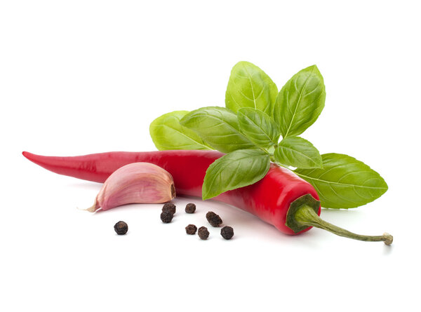 Chili pepper and flavoring herbs