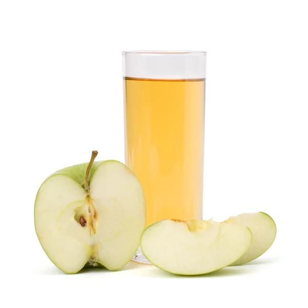 Apfelsaft im Glas und Apfel — Stockfoto