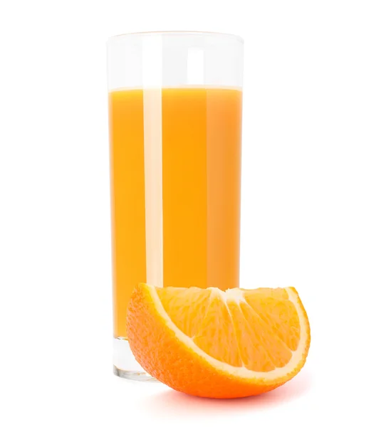 SAP glas en oranje fruit — Stockfoto