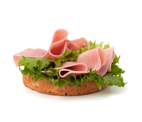 Gezonde sandwich met plantaardige en gerookte ham — Stockfoto