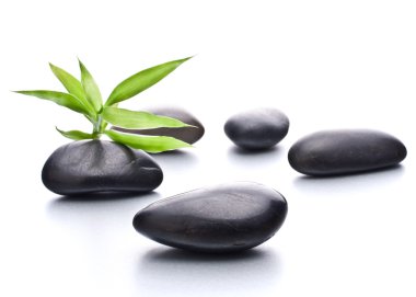 Zen çakıl taşları. Taş kaplıca ve sağlık konsepti.