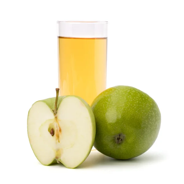 Succo di mela in vetro e mela — Foto Stock