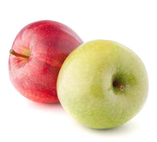 Rött och grönt äpple — Stockfoto