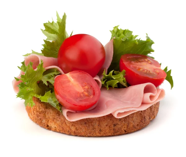 Healthy sandwich with vegetable and smoked ham — Stock Photo, Image