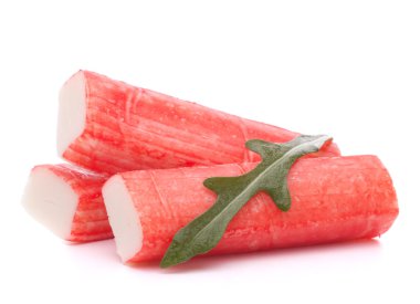 Yengeç grup ve rucola yaprak yapışıyor