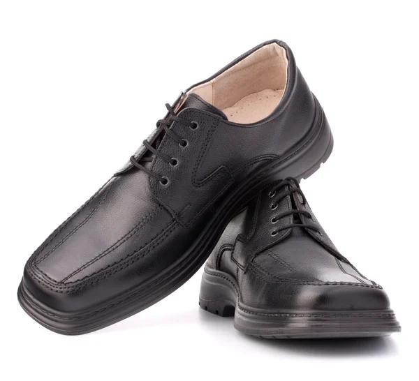 Zapatos de hombre negro brillante con cordones de zapatos — Foto de Stock